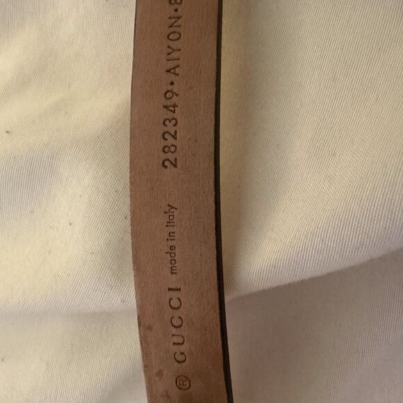 Gucci -skinny belt with silver horsebit buckle  1/2 "  Size 85 - Picture 4 of 7